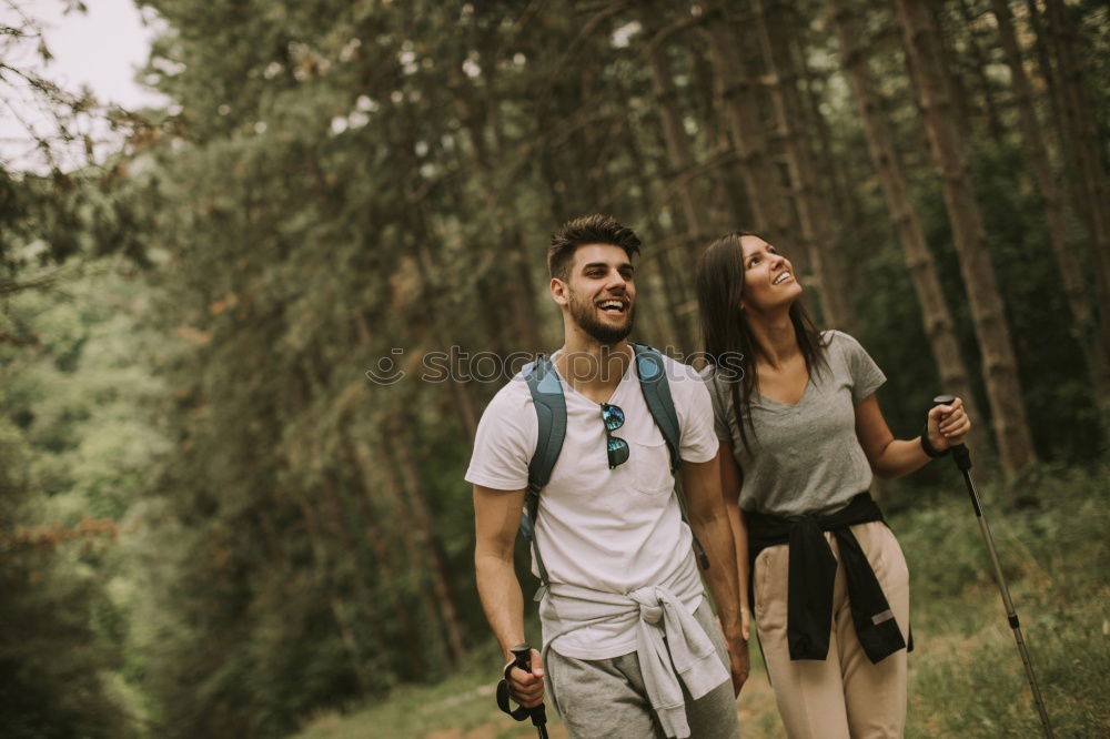 Image, Stock Photo Pretty women standing on bridge