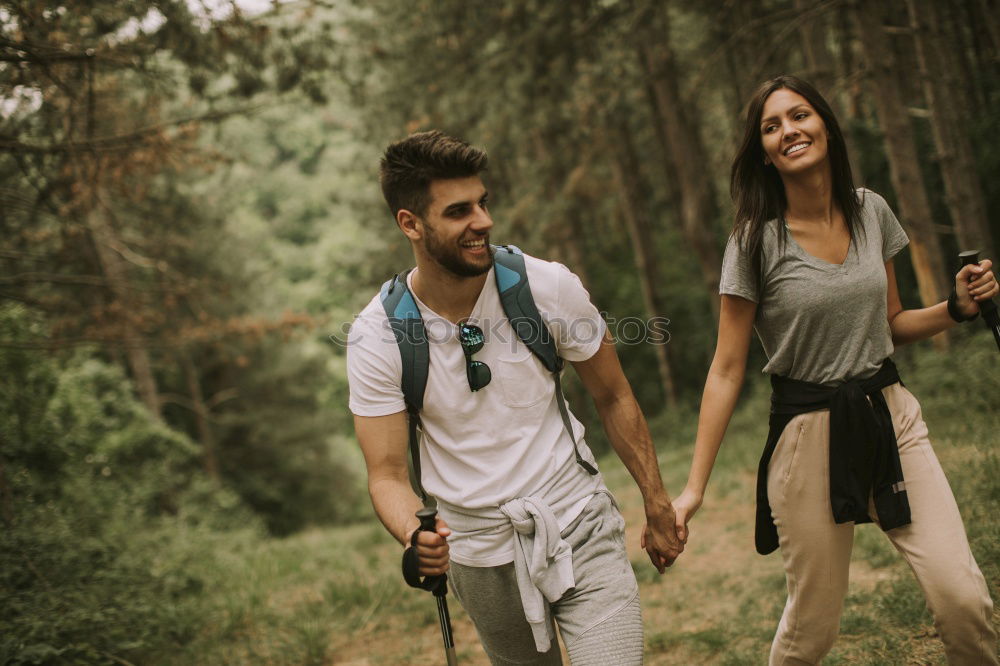 Similar – Image, Stock Photo Pretty women standing on bridge