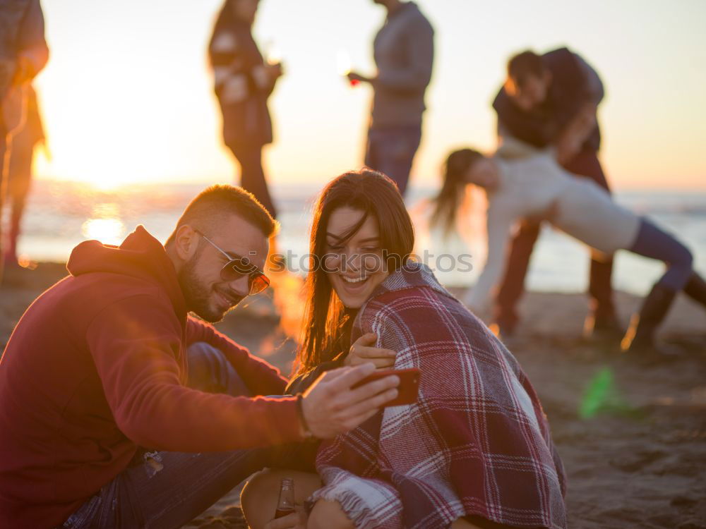 Similar – Couple eating pizza at date night in sunset