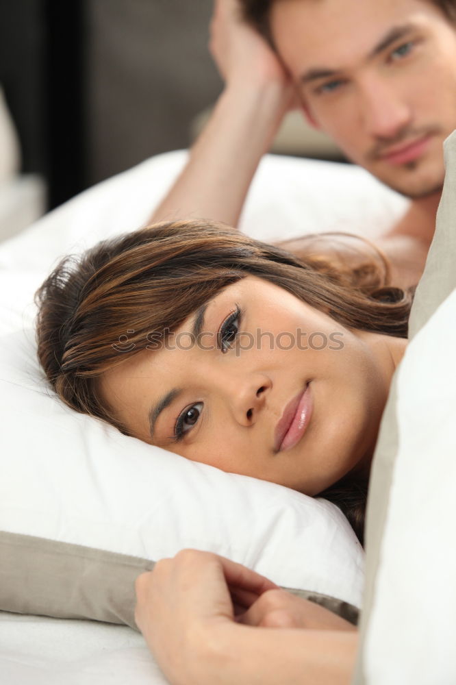 Similar – Image, Stock Photo Young couple. Man massaging a woman