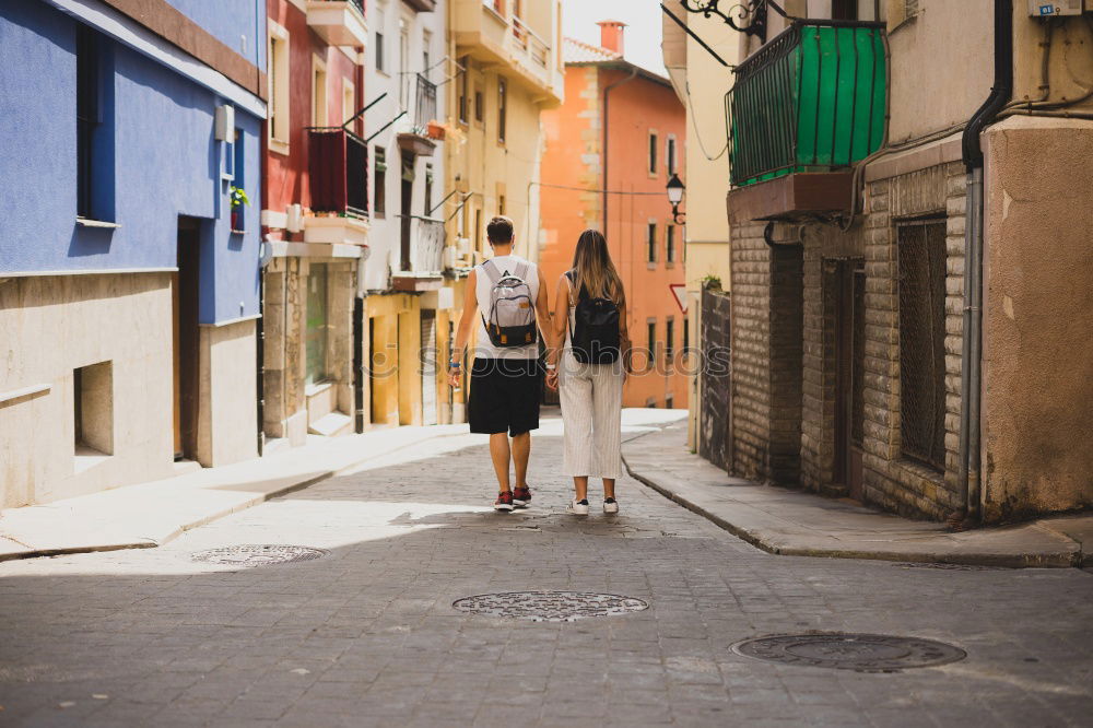 Similar – Image, Stock Photo Smiling woman in alley