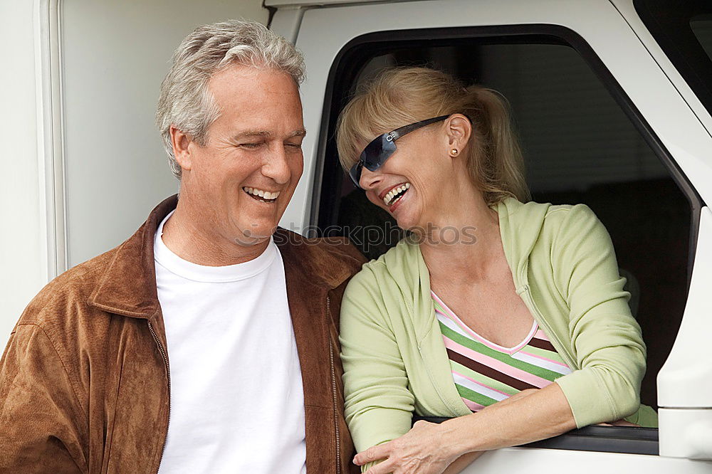 Similar – Image, Stock Photo Seniors in their Camping Bus