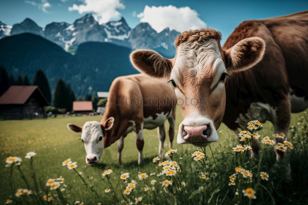 Similar – Image, Stock Photo Cow on the Rotwand Upper Bavaria