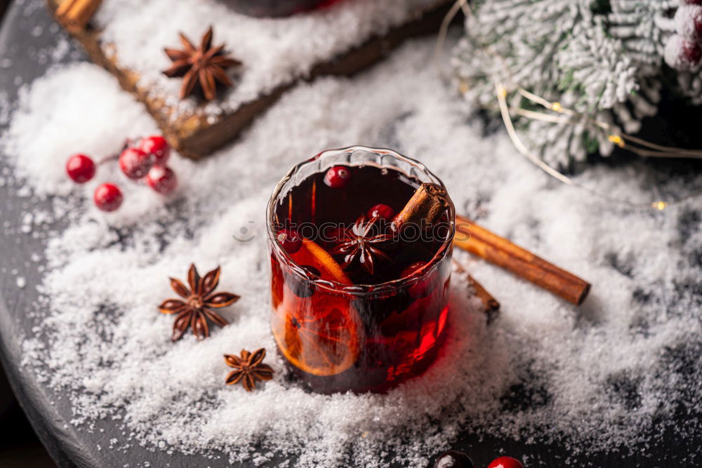Similar – Image, Stock Photo Mulled wine glass with orange, cinnamon and star anise