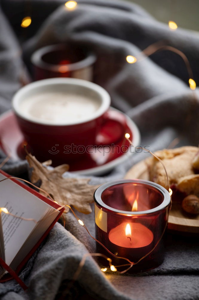 Similar – Image, Stock Photo Cozy winter morning at home. Hot tea with lemon