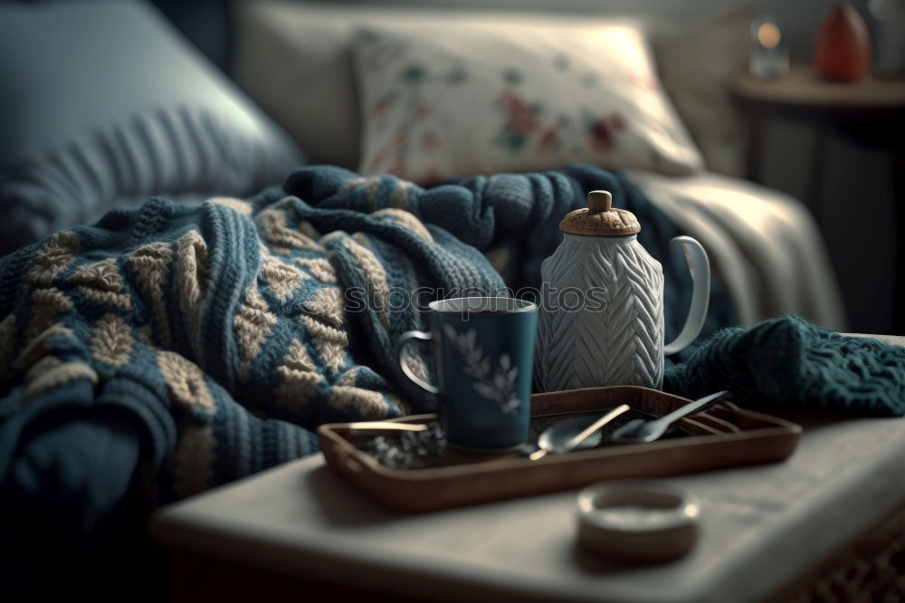 Image, Stock Photo Vintage sewing set on old wooden table