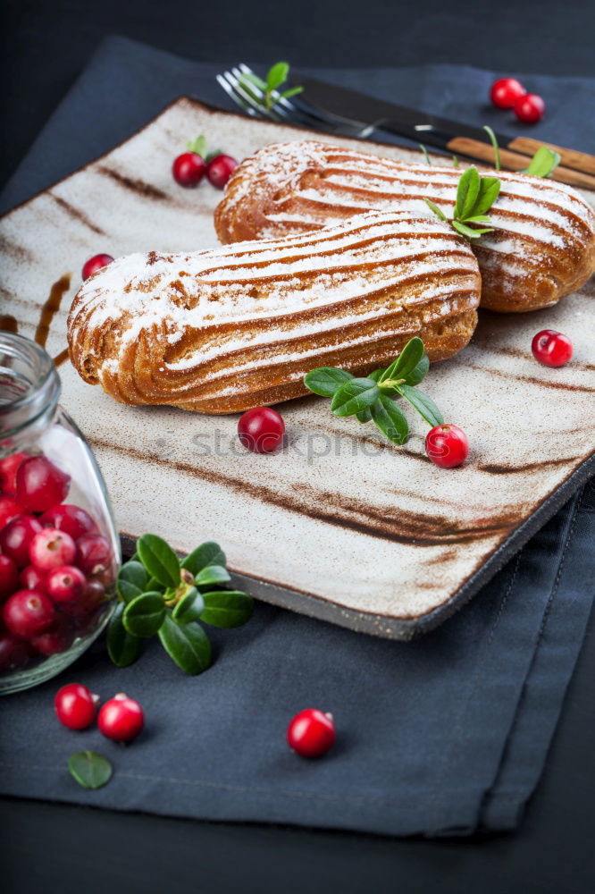 Similar – Image, Stock Photo Crepes with chocolate cream and strawberries