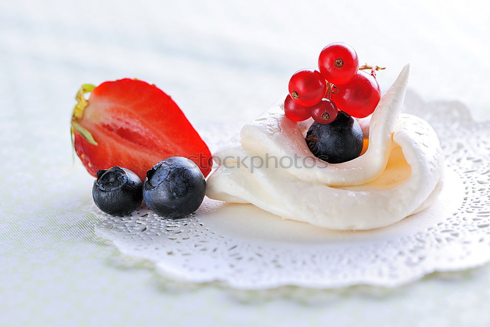 Image, Stock Photo Tartlets with blueberries and pink flowers