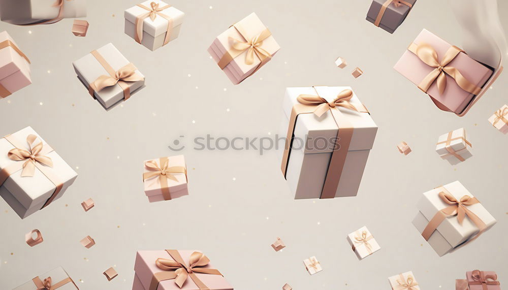 Similar – Image, Stock Photo Handmade gift boxes on brown paper background