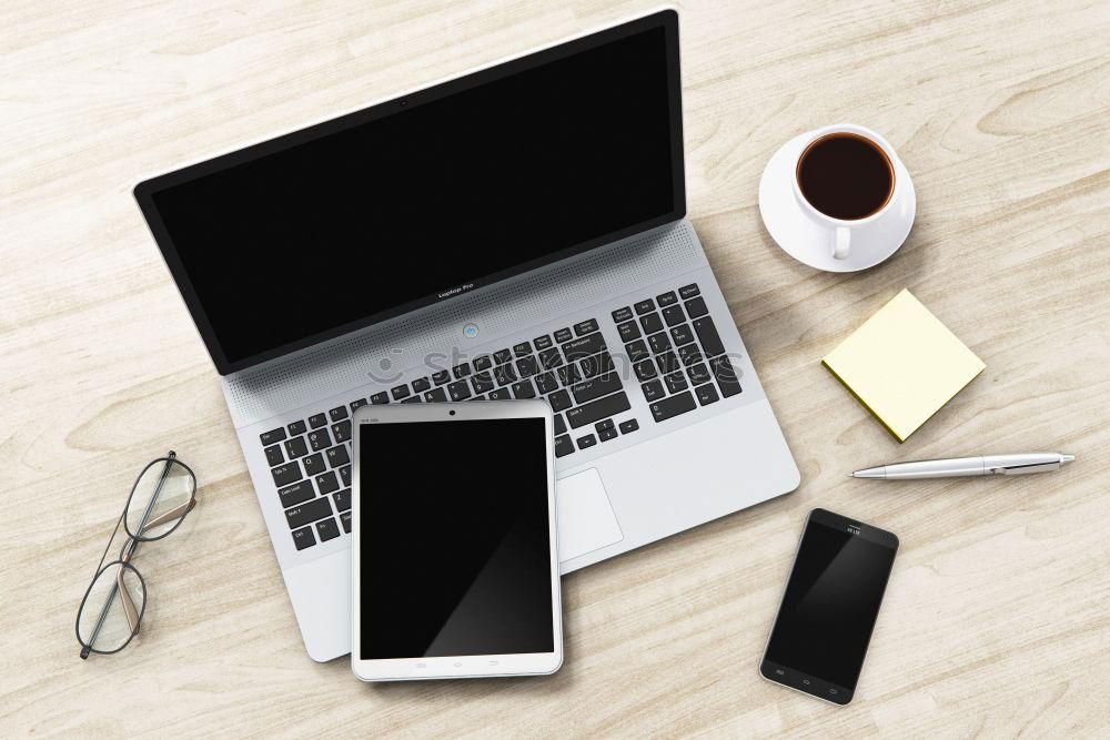 Similar – Image, Stock Photo Office desk table with computer and supplies