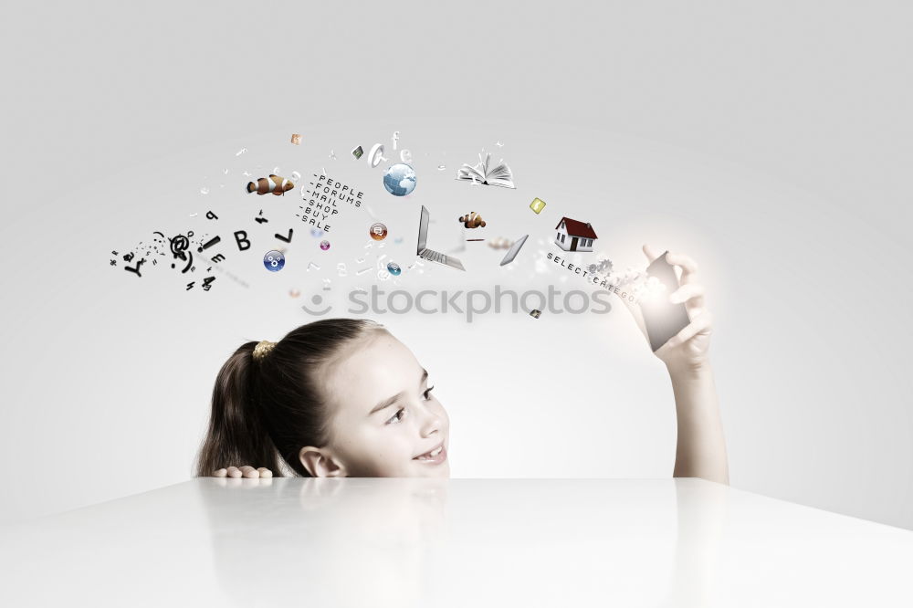 Similar – Girl reads book under the covers