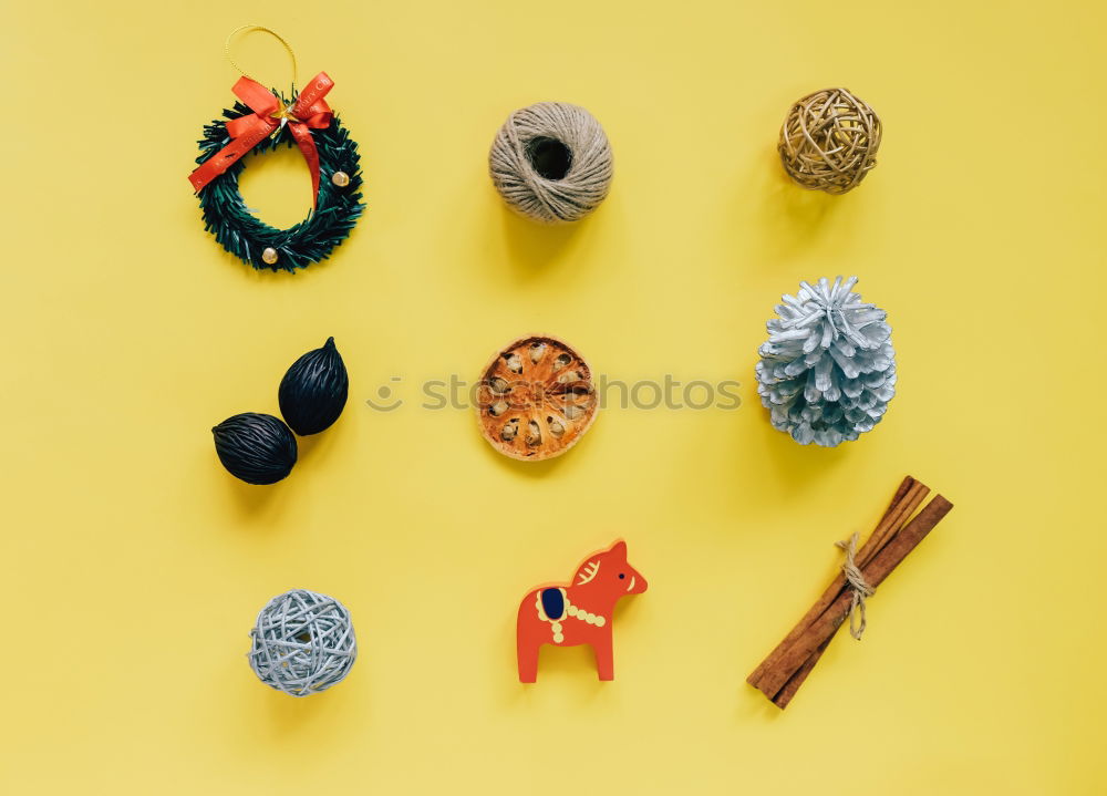 Image, Stock Photo Creative flat lay of christmas ornaments