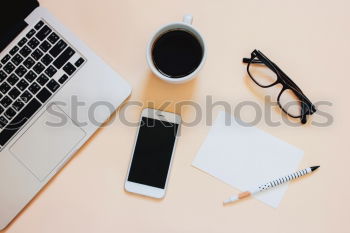 Similar – Image, Stock Photo Creative flat lay photo of workspace desk