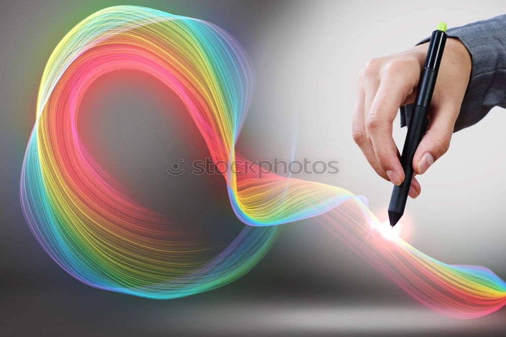 Similar – Image, Stock Photo Forearm and hand with pencil against a yellow background