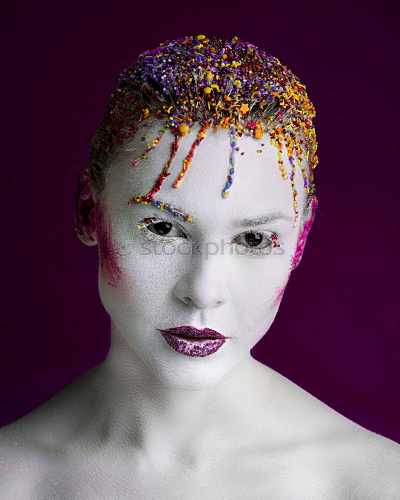 Similar – Young girl with creative makeup with butterflies