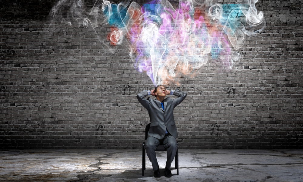 Similar – Image, Stock Photo businessman standing with VR headset on concrete floor and holding red balloon in hand in front of lot other colorful balloons