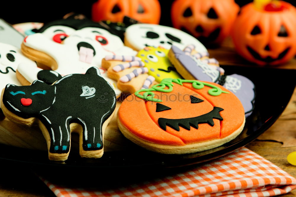 Similar – Image, Stock Photo Happy Halloween Dessert