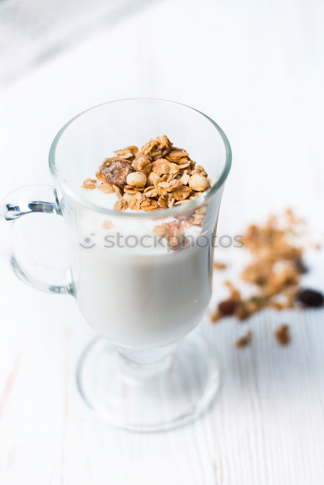 Similar – Image, Stock Photo Chia pudding parfait, layered with banana and granola