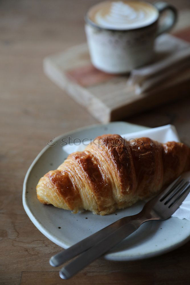 Similar – Image, Stock Photo Breakfast with coffee and croissant