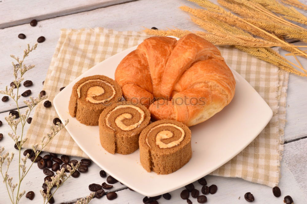 Similar – fresh bread and baked goods on wooden