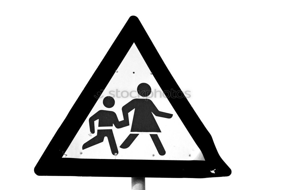 Similar – Warning sign: Attention! Old people cross the street