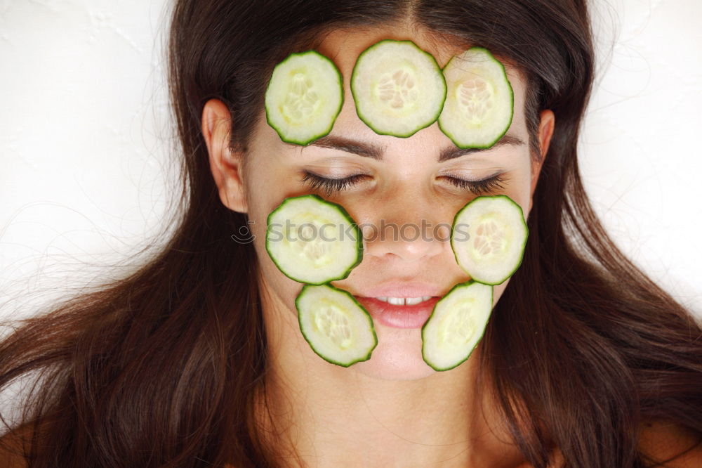 Similar – not so young caucasian woman reaching the end of her watermelon