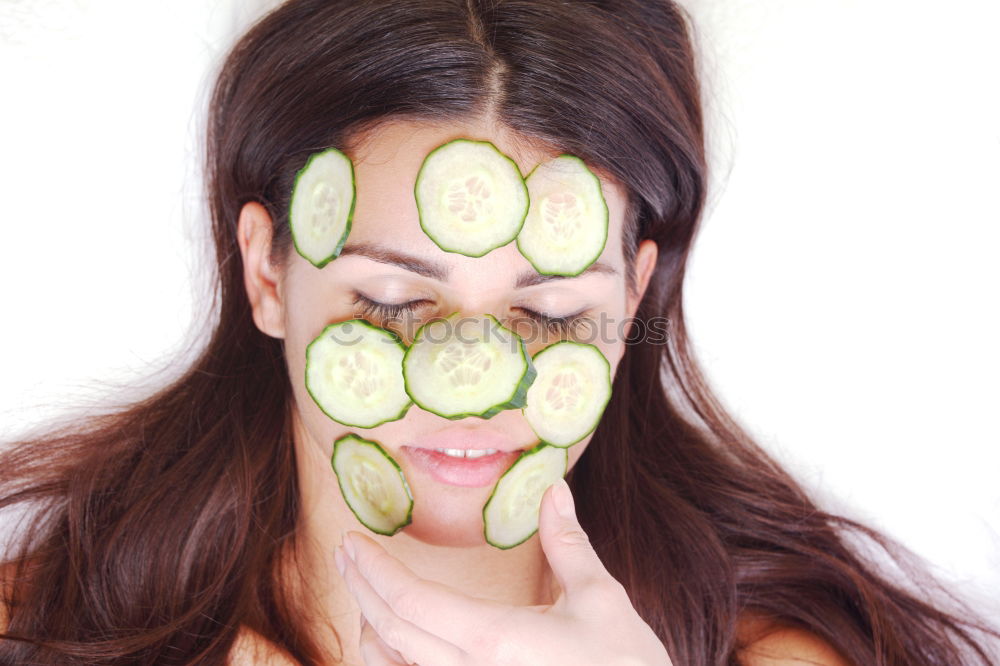 Similar – not so young caucasian woman reaching the end of her watermelon