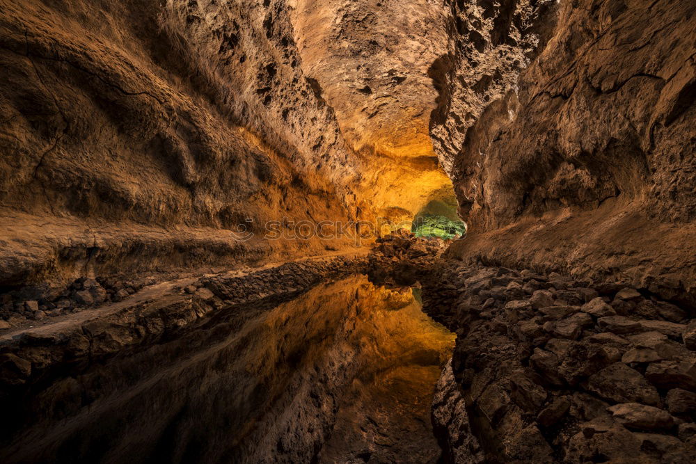 Similar – Canyon or lake ? Lava Cave