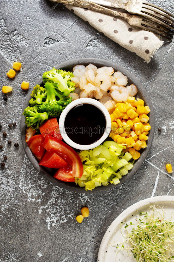 Similar – Image, Stock Photo Bowls with ingredients for balanced stew dish