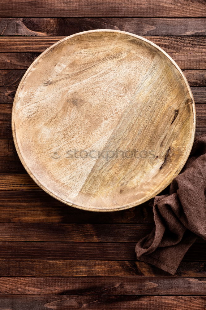 Similar – empty old brown wooden cutting board and spoon