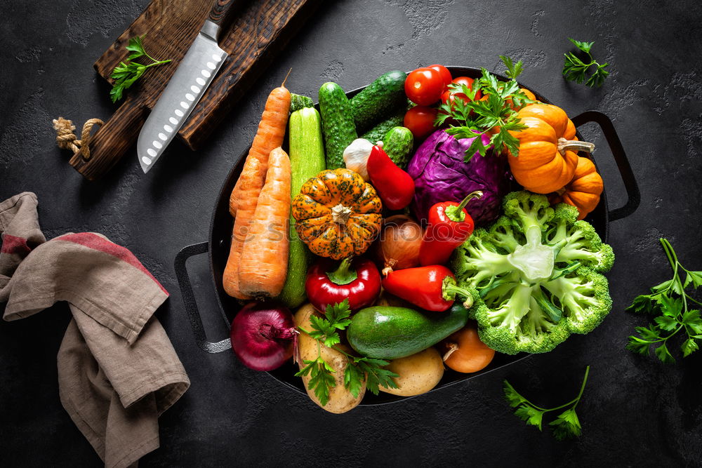 Similar – Cooking ingredients and utensils on table