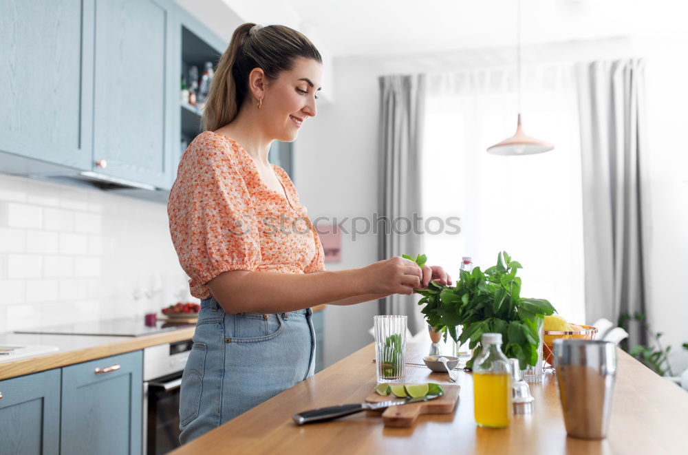 Similar – Woman preparing sandwiches in kitchen