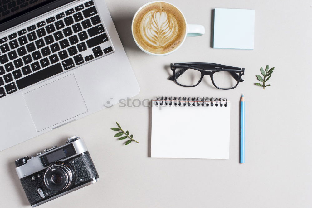 Similar – Flat lay photo of office desk