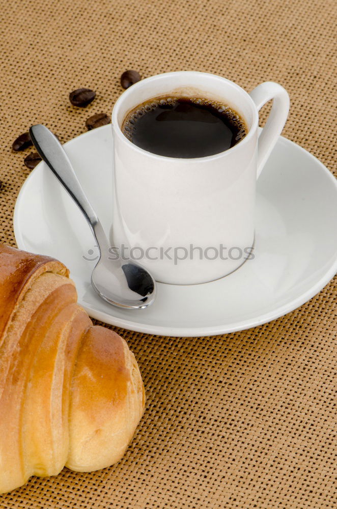 Similar – Image, Stock Photo Coffee and croissant rustic