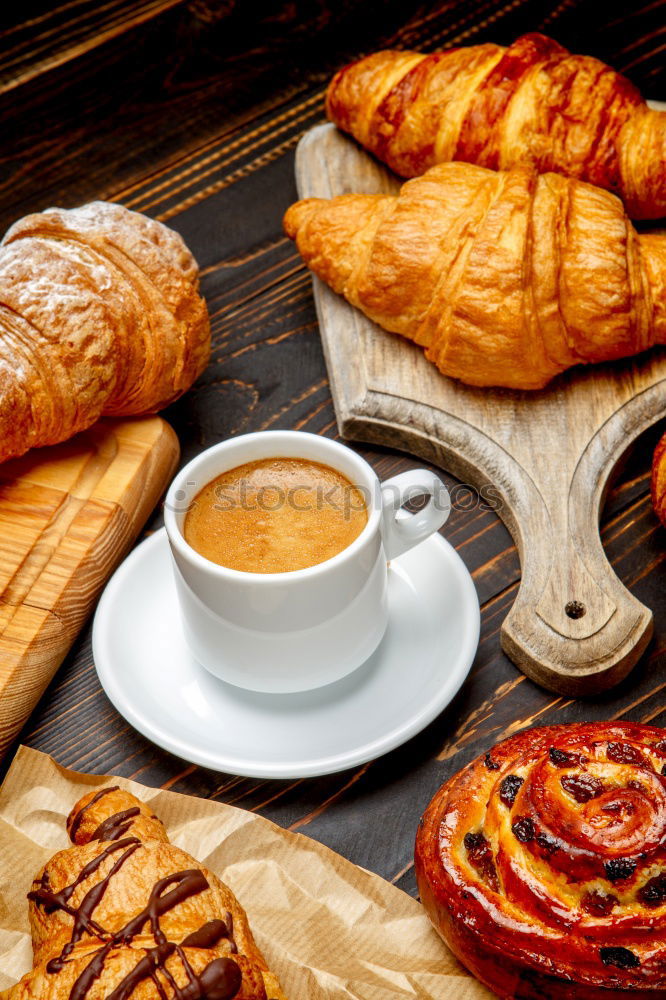 Similar – Image, Stock Photo Coffee and croissant rustic