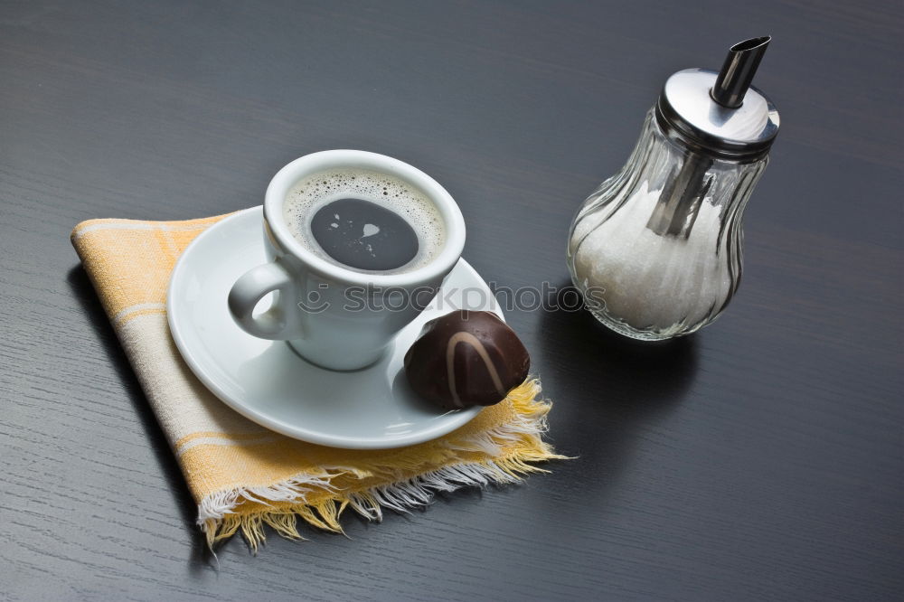 Similar – Espresso set with coffee cups, beans and coffee pot