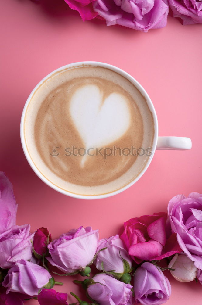 Similar – Image, Stock Photo Pink tulips and white cup with heart