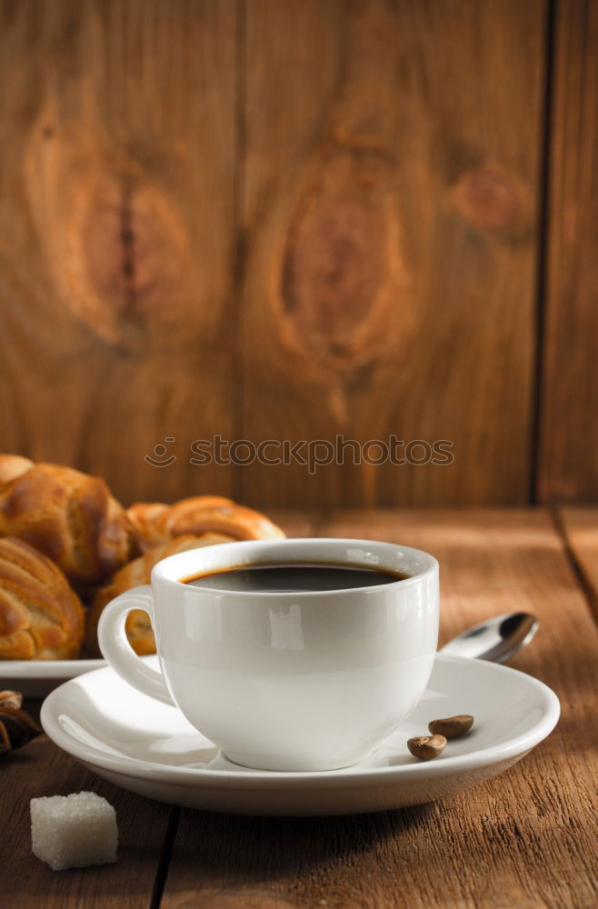 Similar – Image, Stock Photo Coffee and croissant rustic