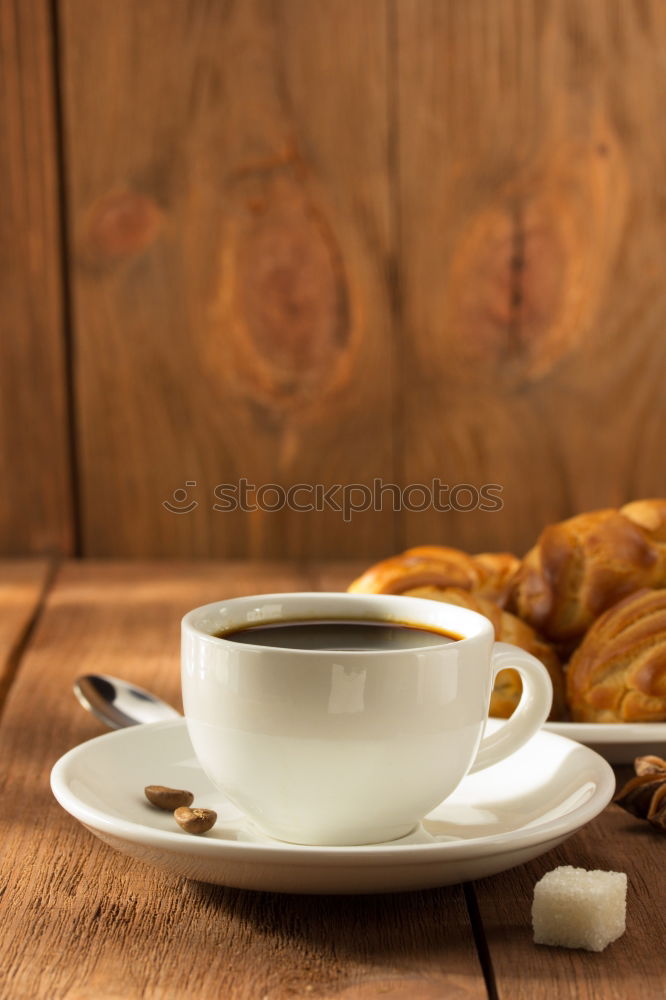 Similar – Image, Stock Photo Coffee and croissant rustic