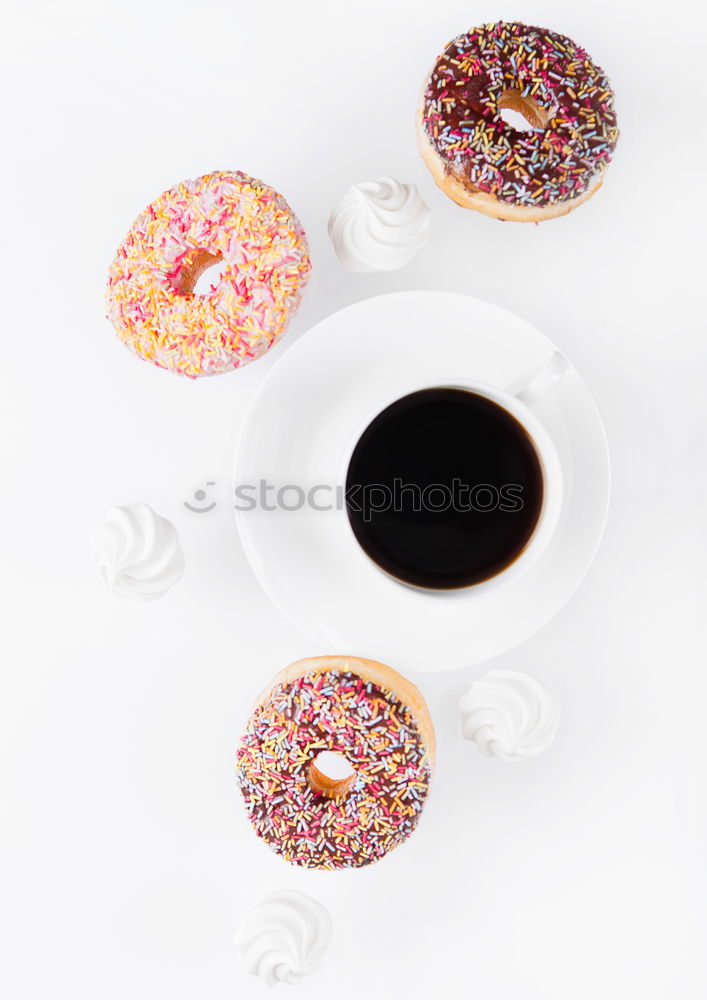 Similar – Image, Stock Photo Sweet pink doughnut on plate