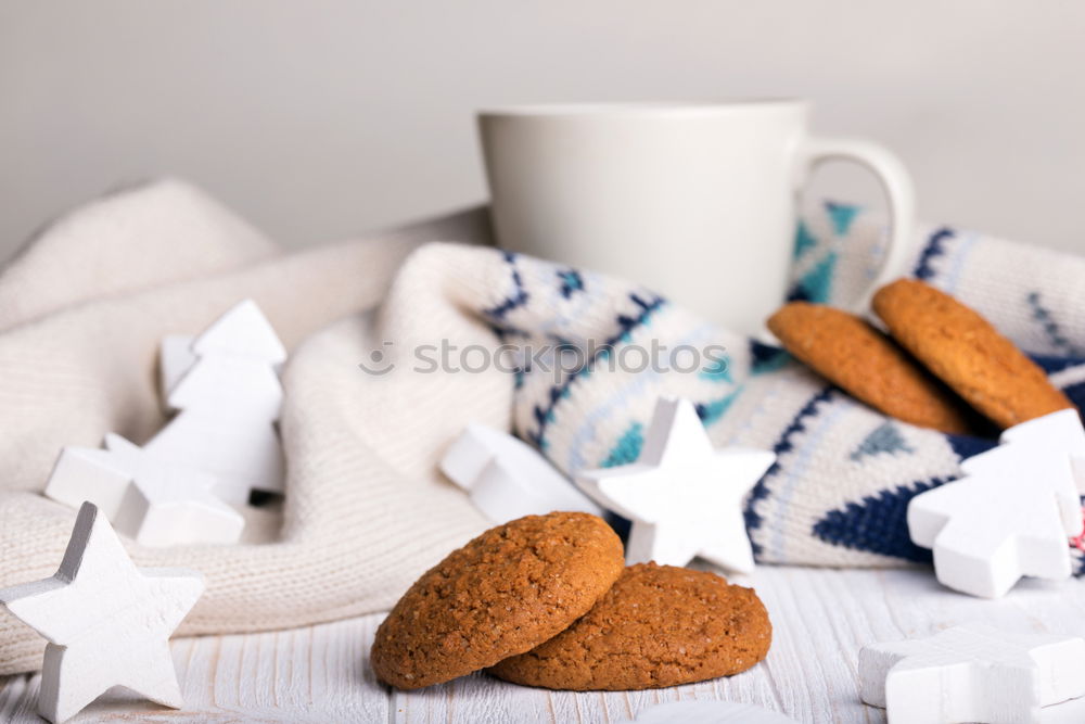 Similar – Image, Stock Photo A few books with cup of coffee and cookies on wooden floor