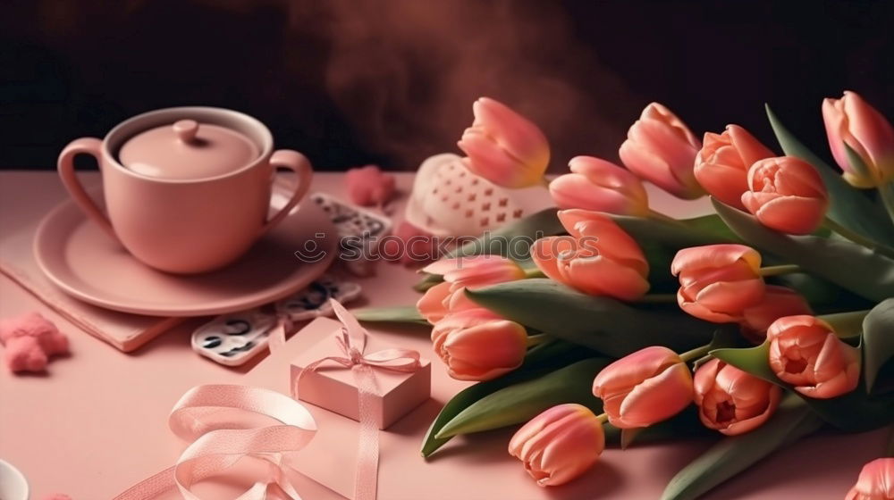 Similar – Flowers in vase on coffee table