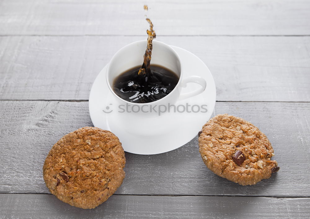 Similar – Image, Stock Photo Breakfast with fresh rolls and cappuccino