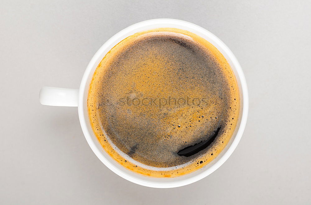 A cup of coffee from above