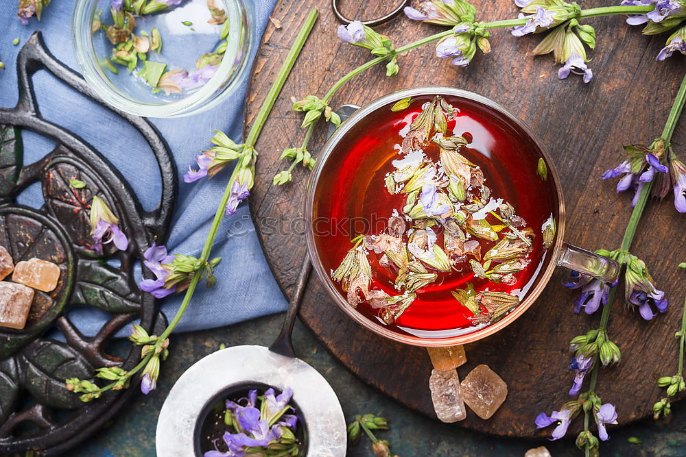 Image, Stock Photo cup herbal tea with fresh herbs