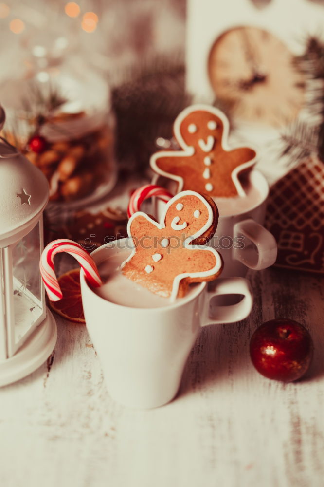 Similar – Image, Stock Photo two mugs of hot cocoa with marshmallows