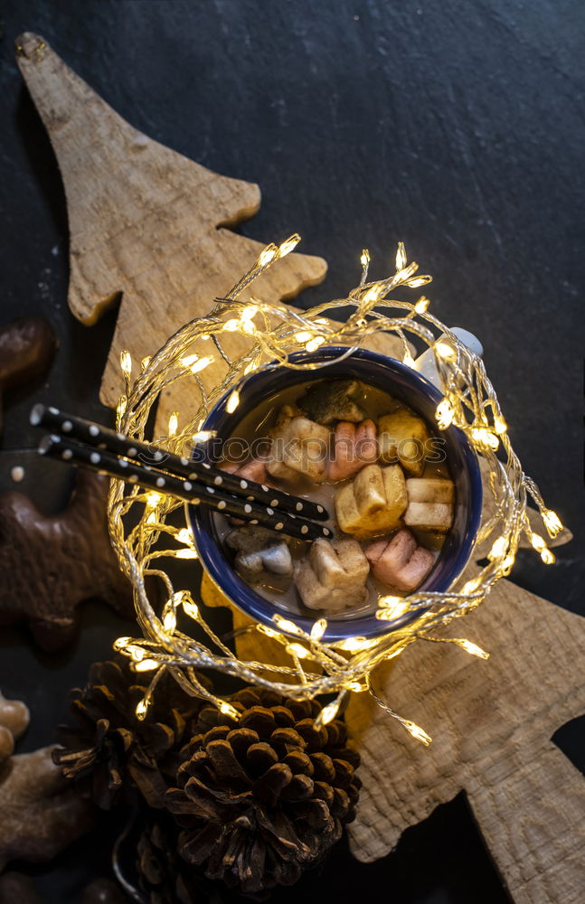 Similar – Cup with mulled wine and Christmas decoration