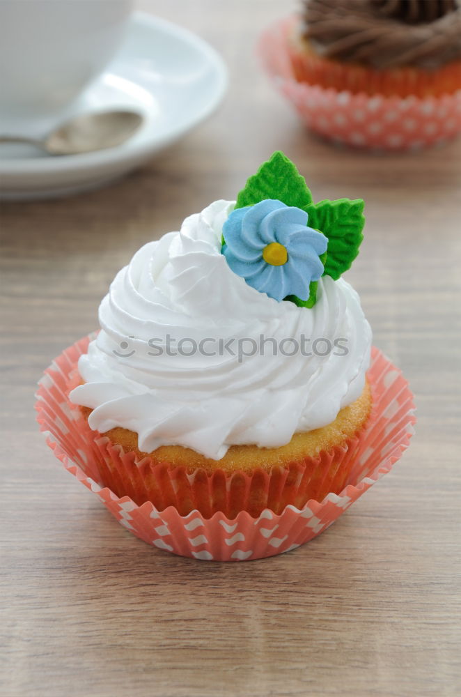 Similar – Image, Stock Photo Christmas cupcake on white wood