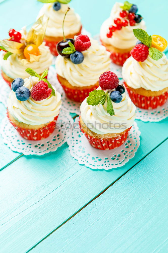 Similar – Image, Stock Photo Frankfurt wreath with cherries on turquoise wood