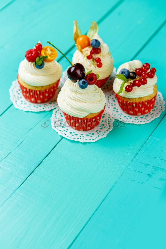 Similar – Image, Stock Photo Frankfurt wreath with cherries on turquoise wood